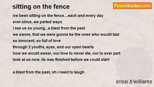 krissi b'williams - sitting on the fence