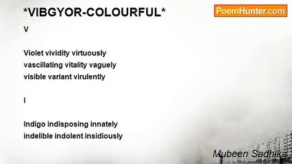 Mubeen Sadhika - *VIBGYOR-COLOURFUL*