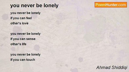 Ahmad Shiddiqi - you never be lonely