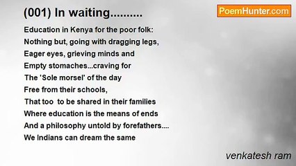 venkatesh ram - (001) In waiting..........