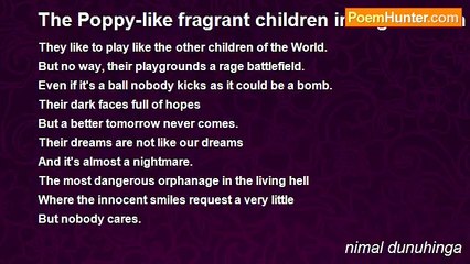 nimal dunuhinga - The Poppy-like fragrant children in Afghanistan