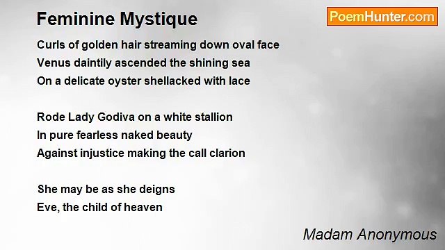 Madam Anonymous - Feminine Mystique