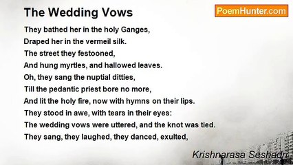 Krishnarasa Seshadri - The Wedding Vows