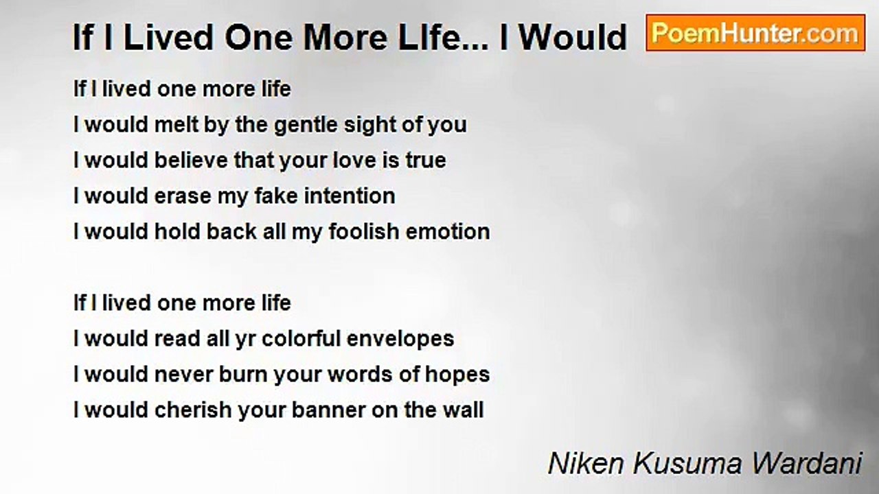 Niken Kusuma Wardani - If I Lived One More LIfe... I Would