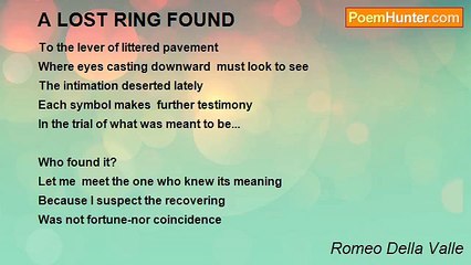 Romeo Della Valle - A LOST RING FOUND