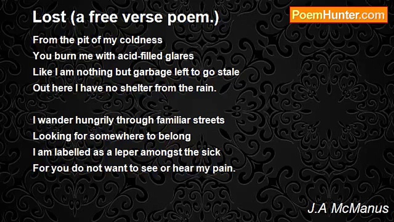 J.A McManus - Lost (a free verse poem.)