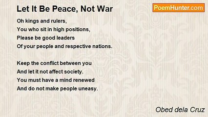 Obed dela Cruz - Let It Be Peace, Not War