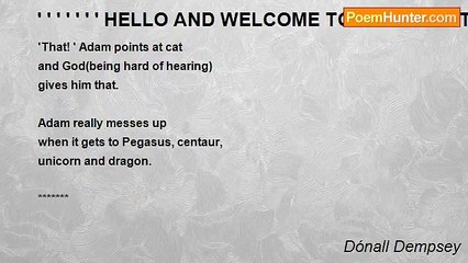 Dónall Dempsey - ' ' ' ' ' ' ' HELLO AND WELCOME TO NAME THAT ANIMAL! '