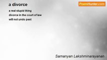 Samanyan Lakshminarayanan - a divorce