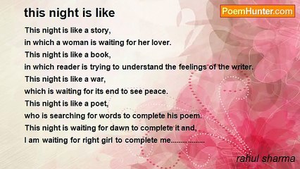 rahul sharma - this night is like