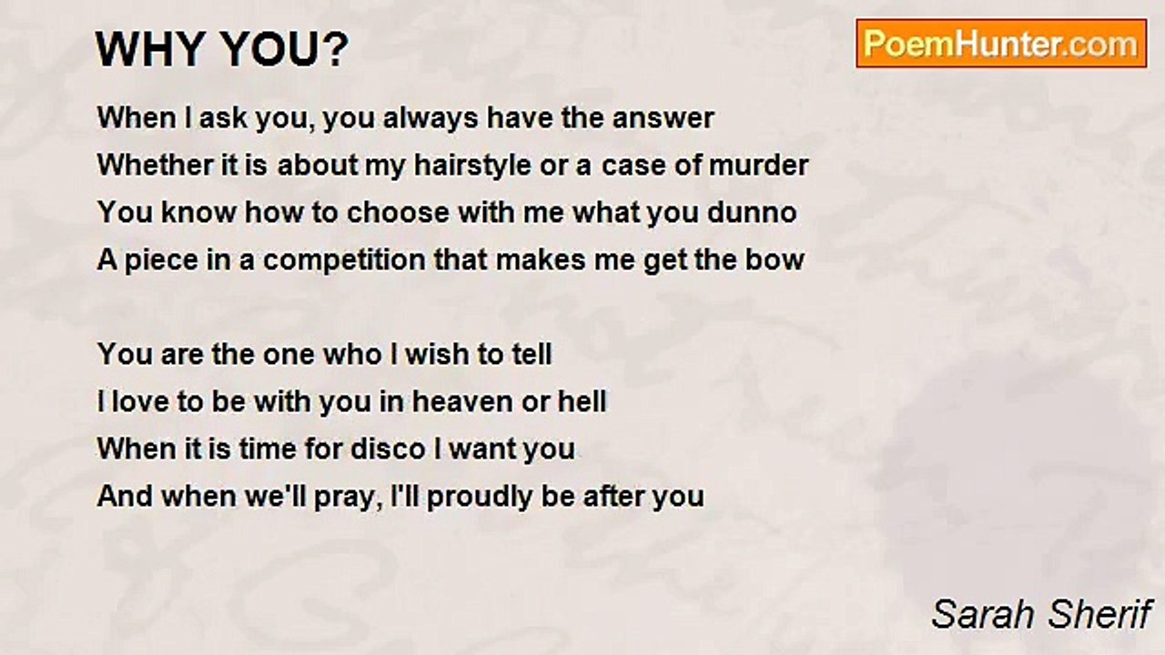 Sarah Sherif - WHY YOU?