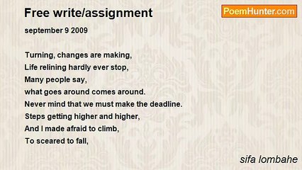 sifa lombahe - Free write/assignment