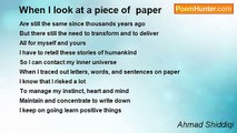 Ahmad Shiddiqi - When I look at a piece of  paper