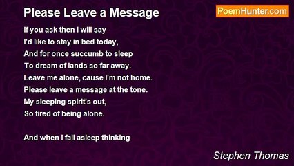 Stephen Thomas - Please Leave a Message