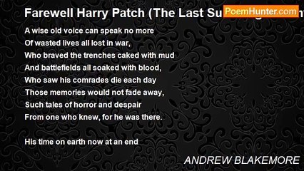 ANDREW BLAKEMORE - Farewell Harry Patch (The Last Surviving Tommy)