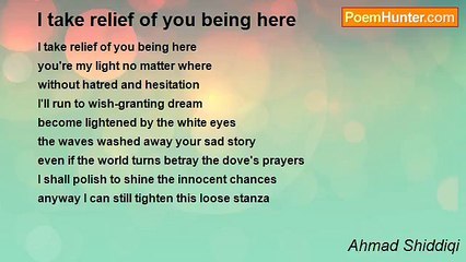 Ahmad Shiddiqi - I take relief of you being here