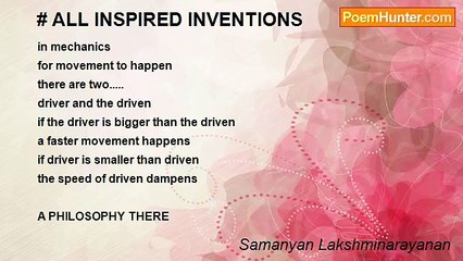 Samanyan Lakshminarayanan - # ALL INSPIRED INVENTIONS