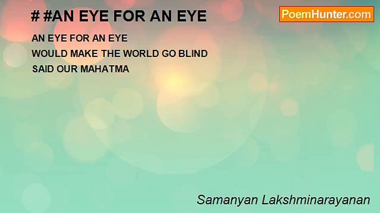 Samanyan Lakshminarayanan - # #AN EYE FOR AN EYE