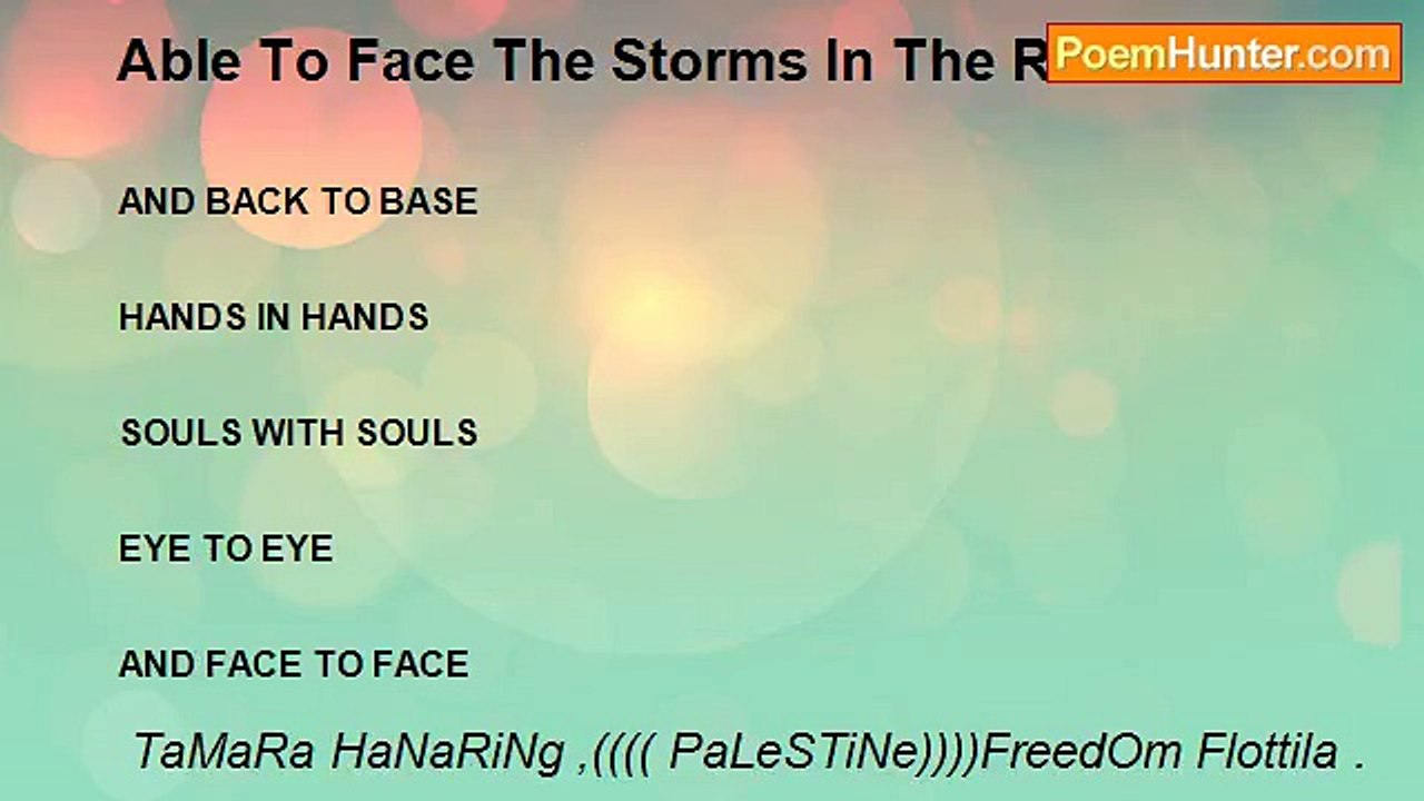 TaMaRa HaNaRiNg ,(((( PaLeSTiNe))))FreedOm Flottila . - Able To Face The Storms In The Race