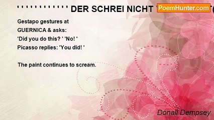 Dónall Dempsey - ' ' ' ' ' ' ' ' ' ' ' ' DER SCHREI NICHT VERSTUMMT(THE SCREAM NEVER FALLS SILENT)