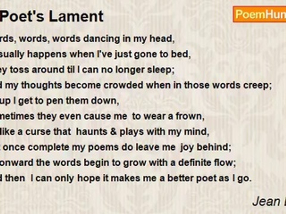 Jean Dament - A Poet's Lament