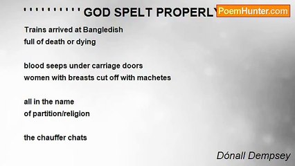 Dónall Dempsey - ' ' ' ' ' ' ' ' ' ' GOD SPELT PROPERLY