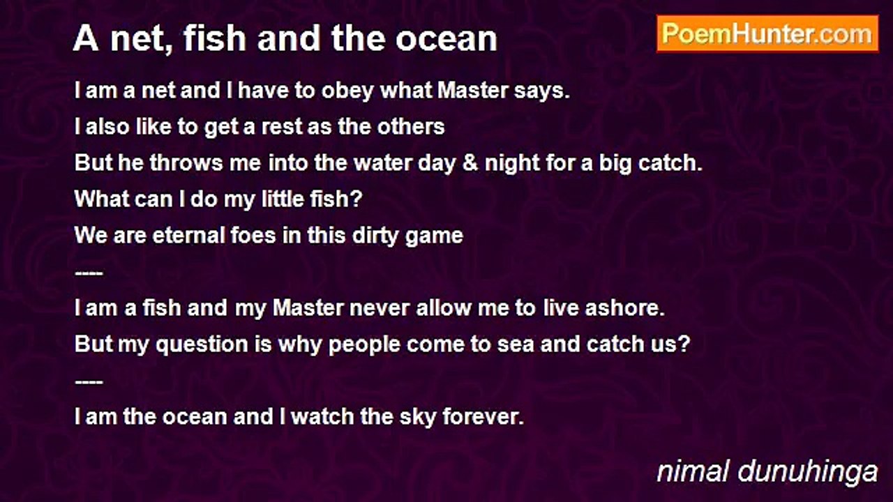 nimal dunuhinga - A net, fish and the ocean