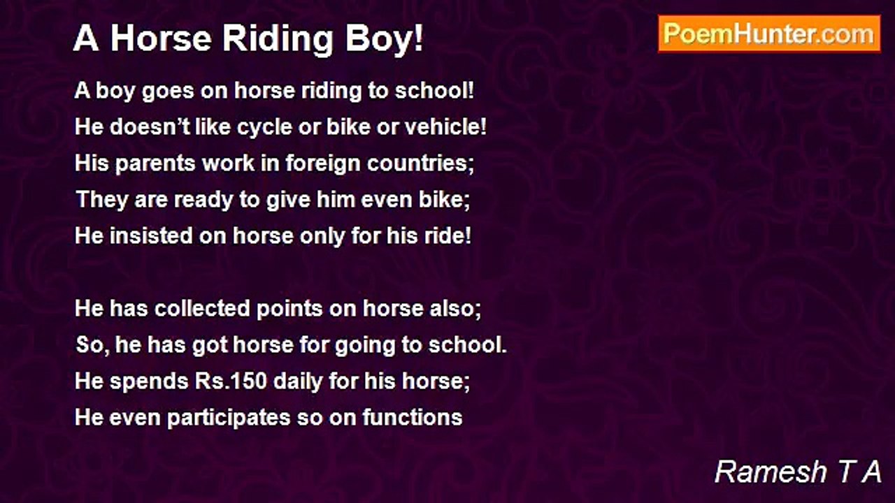Ramesh T A - A Horse Riding Boy!