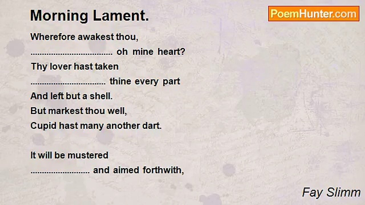 Fay Slimm - Morning Lament.