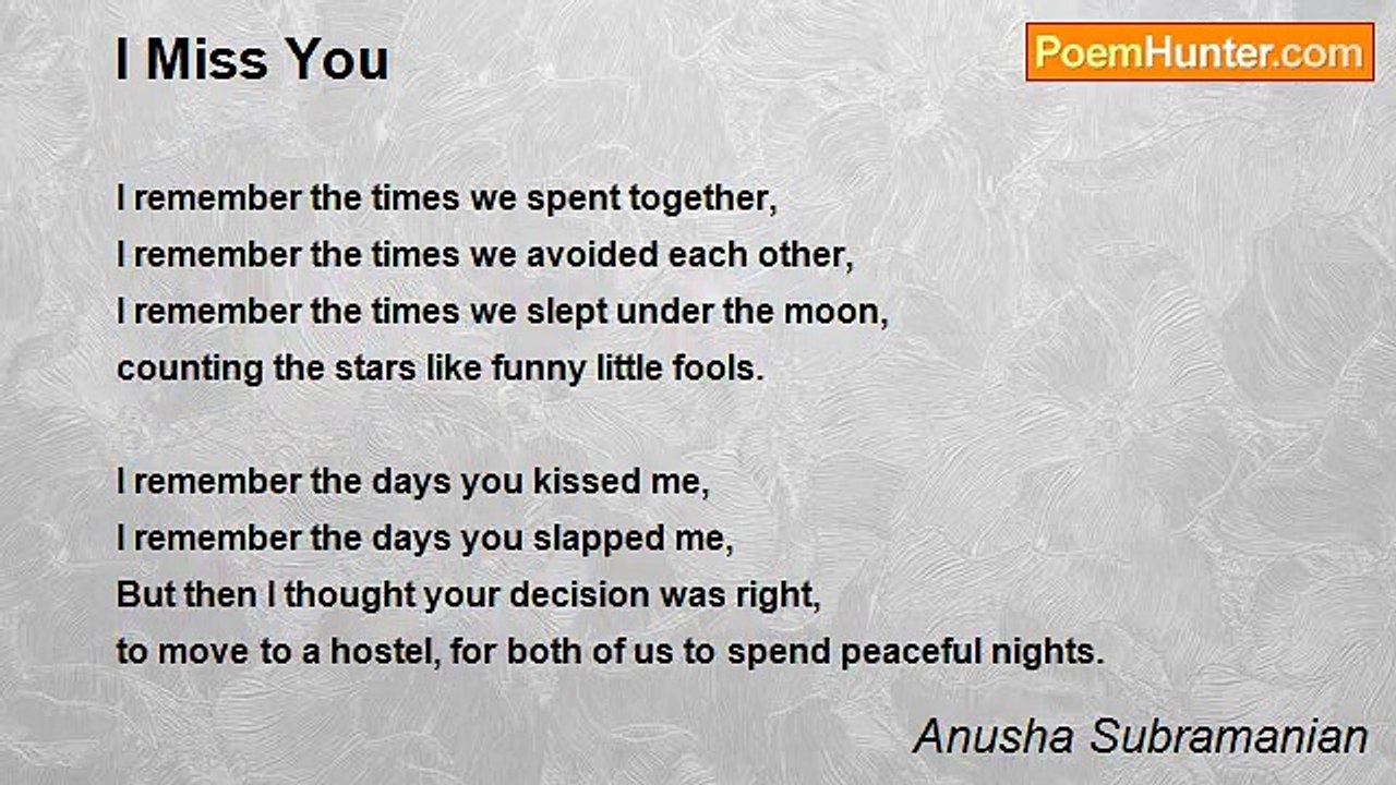 Anusha Subramanian - I Miss You