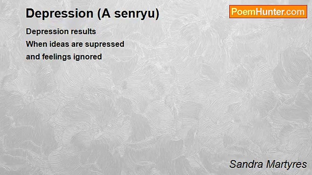 Sandra Martyres - Depression (A senryu)