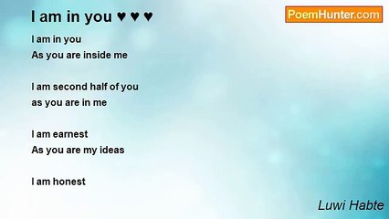Luwi Habte - I am in you ♥ ♥ ♥