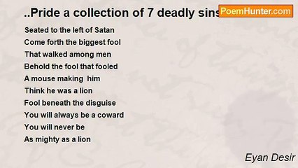 Eyan Desir - ..Pride a collection of 7 deadly sins