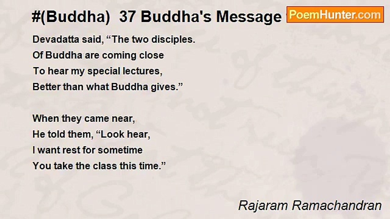 Rajaram Ramachandran - #(Buddha)  37 Buddha's Message to Devadatta