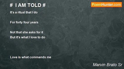 Marvin Brato Sr - #  I AM TOLD #