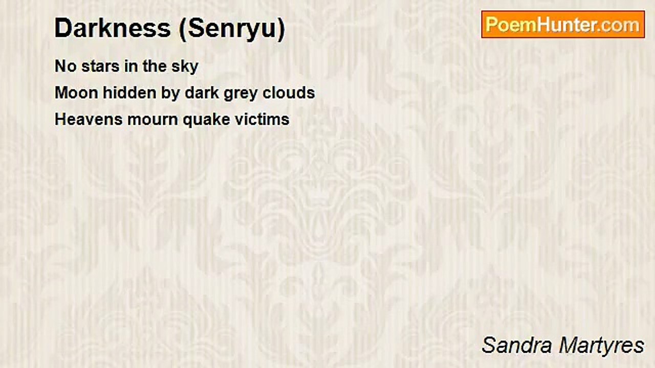 Sandra Martyres - Darkness (Senryu)