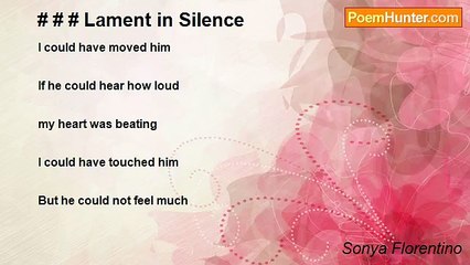 Sonya Florentino - # # # Lament in Silence