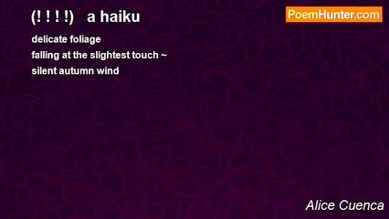Alice Cuenca - (! ! ! !)   a haiku