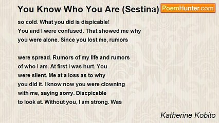 Katherine Kobito - You Know Who You Are (Sestina)