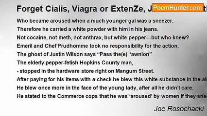 Joe Rosochacki - Forget Cialis, Viagra or ExtenZe, Just Pass Me the Pepper!