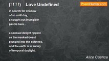 Alice Cuenca - (! ! ! !)    Love Undefined