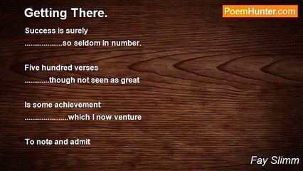 Fay Slimm - Getting There.