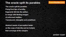 amber roser - The oracle spilt its parables