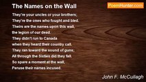 John F. McCullagh - The Names on the Wall