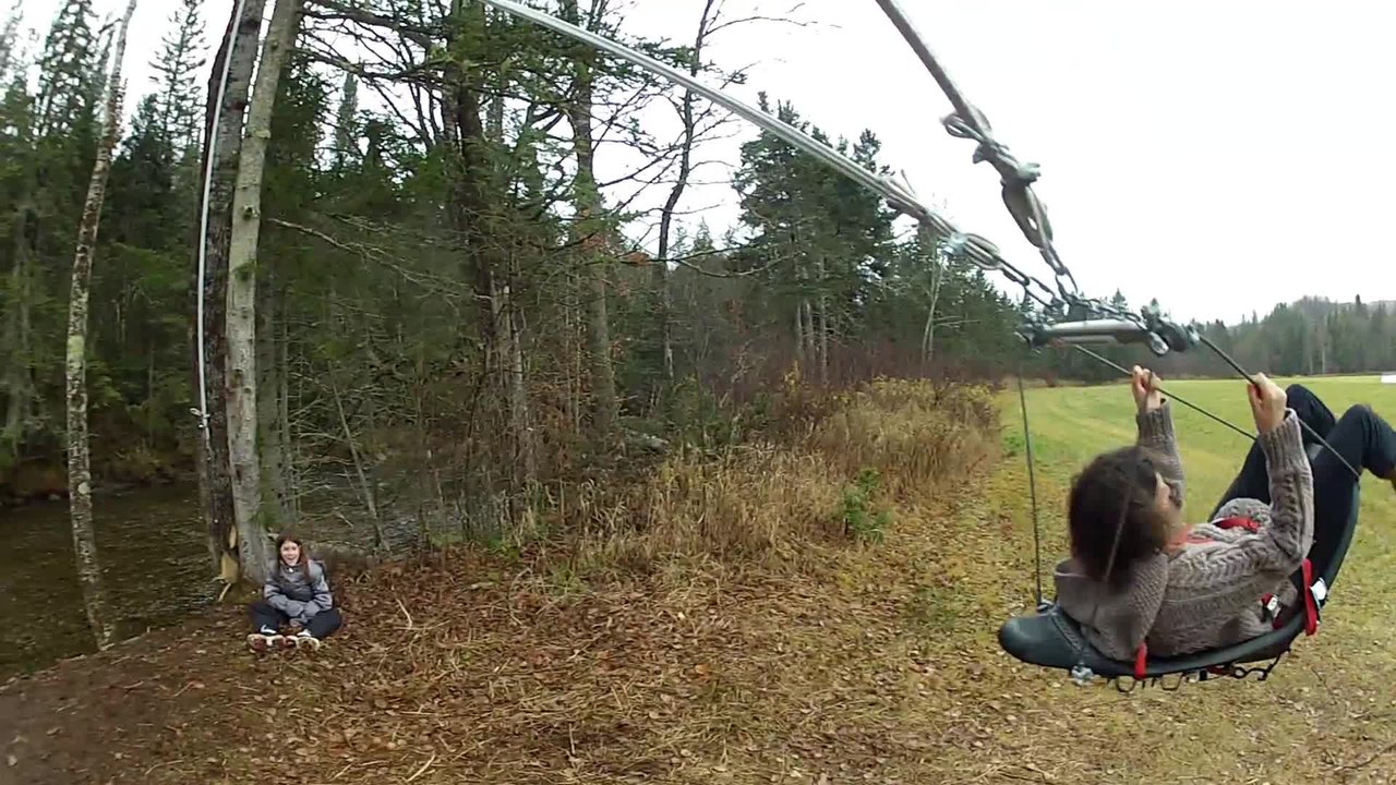 Homemade human bungee slingshot