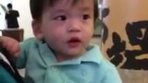 Baby shivers adorably after eating ice cream