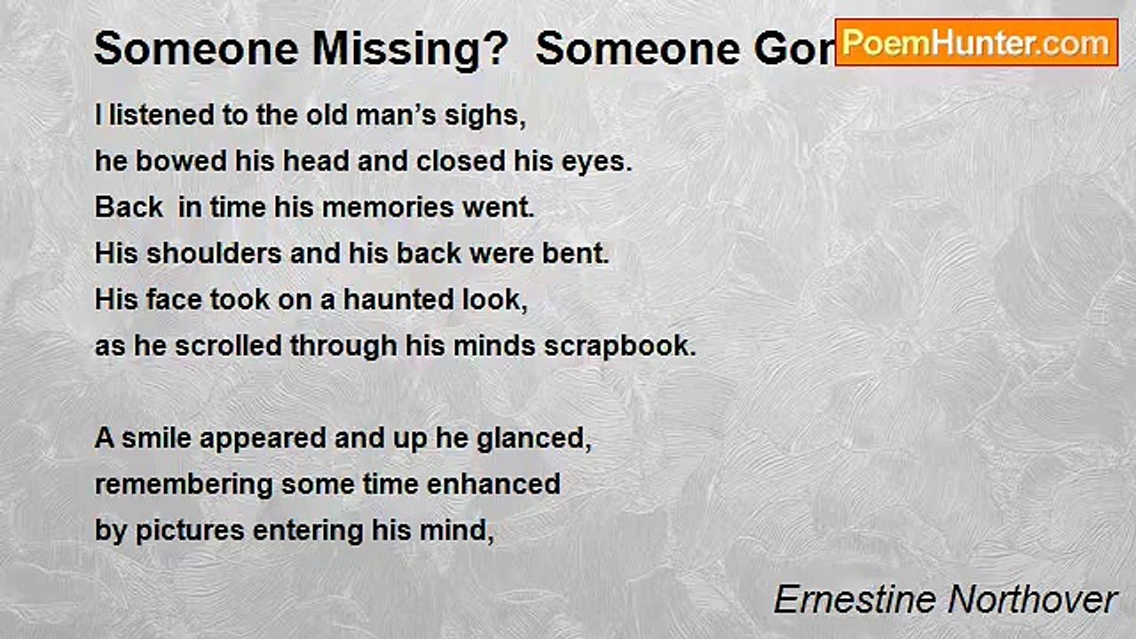 Ernestine Northover - Someone Missing?  Someone Gone?