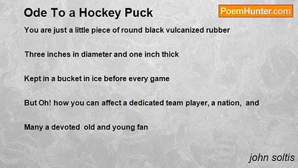 john soltis - Ode To a Hockey Puck