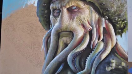 Hyperrealistic 'Pirates of the Caribbean' speed painting