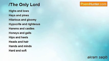 akram saqib - /The Only Lord